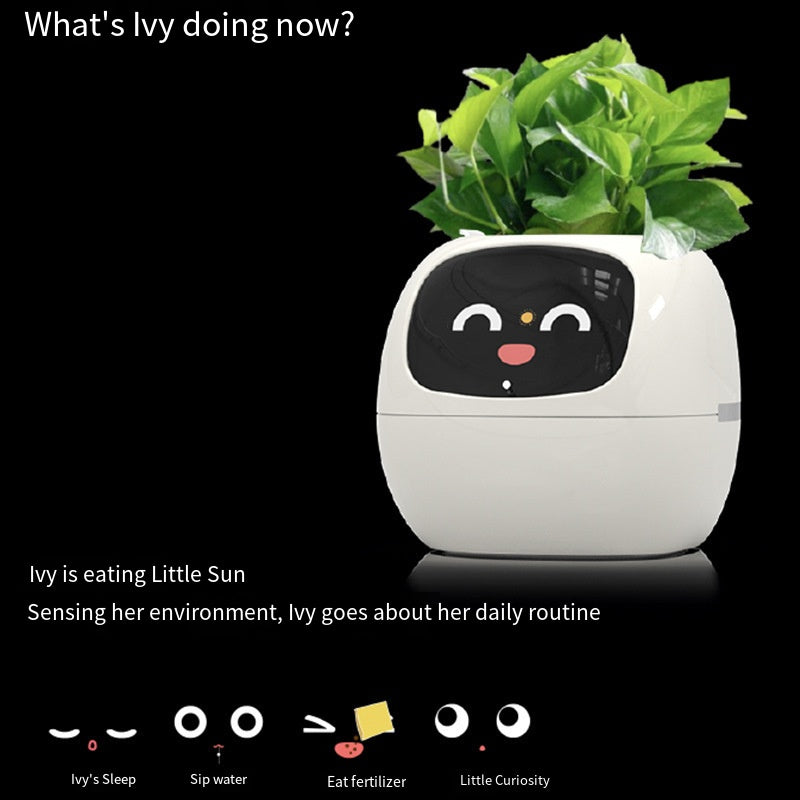 Smart Plant Pot, AI Smart Flower Pots, Smart Planter 7 Smart Sensors, AI Chip LCD Display, APP Control Garden Planter Home Expression