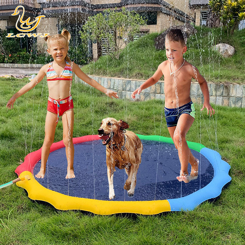 Summer Outdoor Water Play Toys Dog Water Mat Pet Spray Water Splash Mat Children's Interactive Backyard Lawn Games