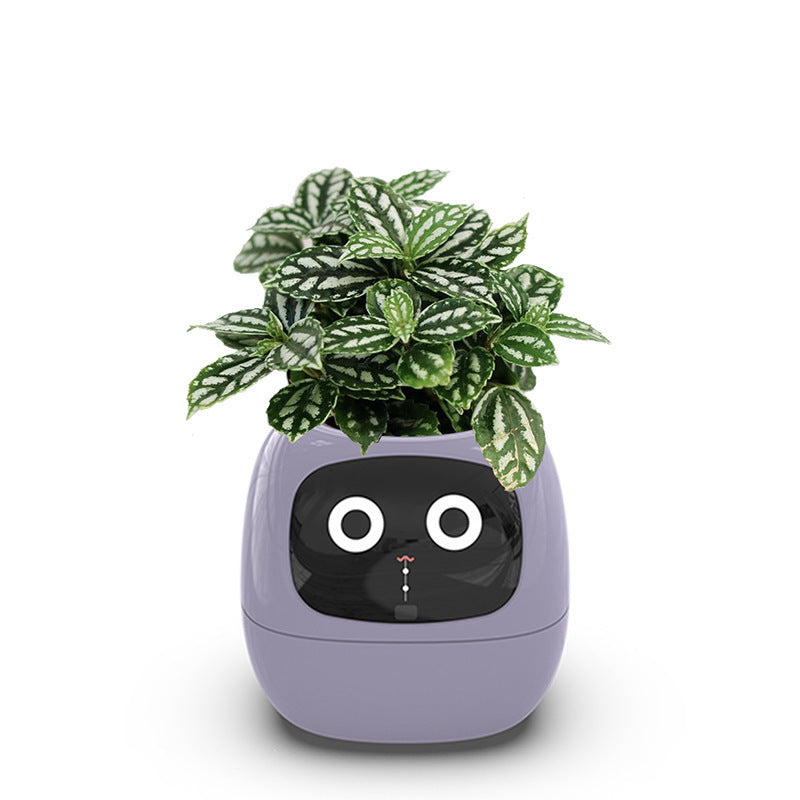 Smart Plant Pot, AI Smart Flower Pots, Smart Planter 7 Smart Sensors, AI Chip LCD Display, APP Control Garden Planter Home Expression