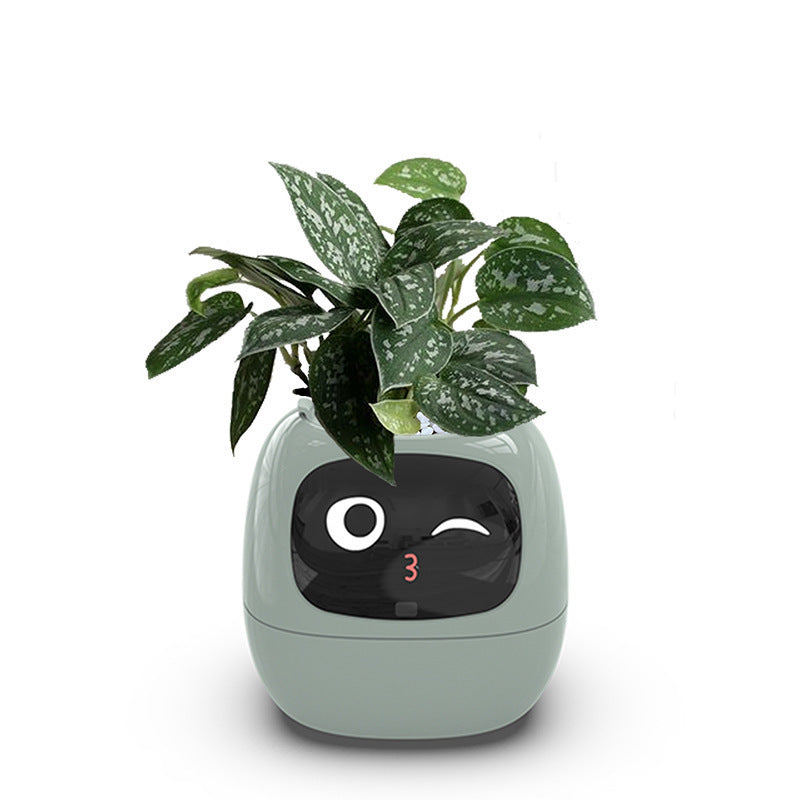 Smart Plant Pot, AI Smart Flower Pots, Smart Planter 7 Smart Sensors, AI Chip LCD Display, APP Control Garden Planter Home Expression