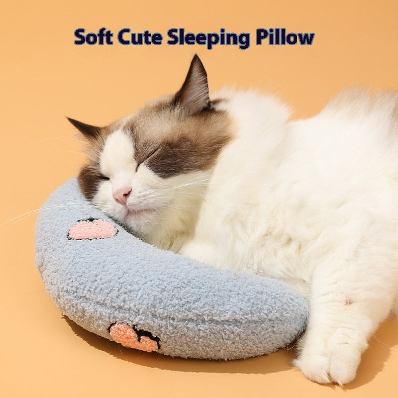 Cat-specific U-shaped small pillow to protect the cervical vertebrae for deep sleep Small cushion for kittens and cats to hug and bite pet toys